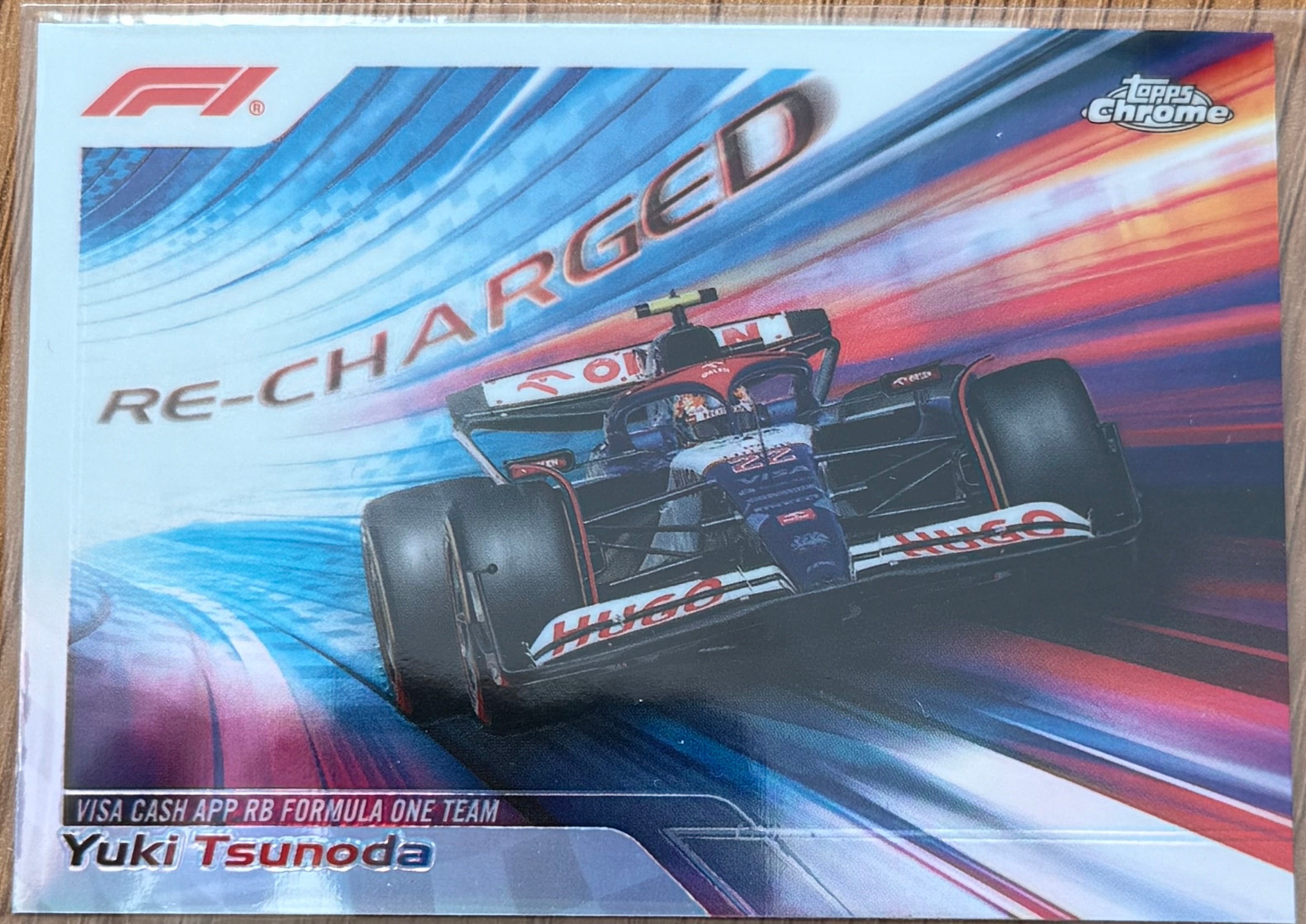 Topps Chrome F1 2024 – RECH-17 Yuki Tsunoda – Re-Charged – Visa Cash App RB