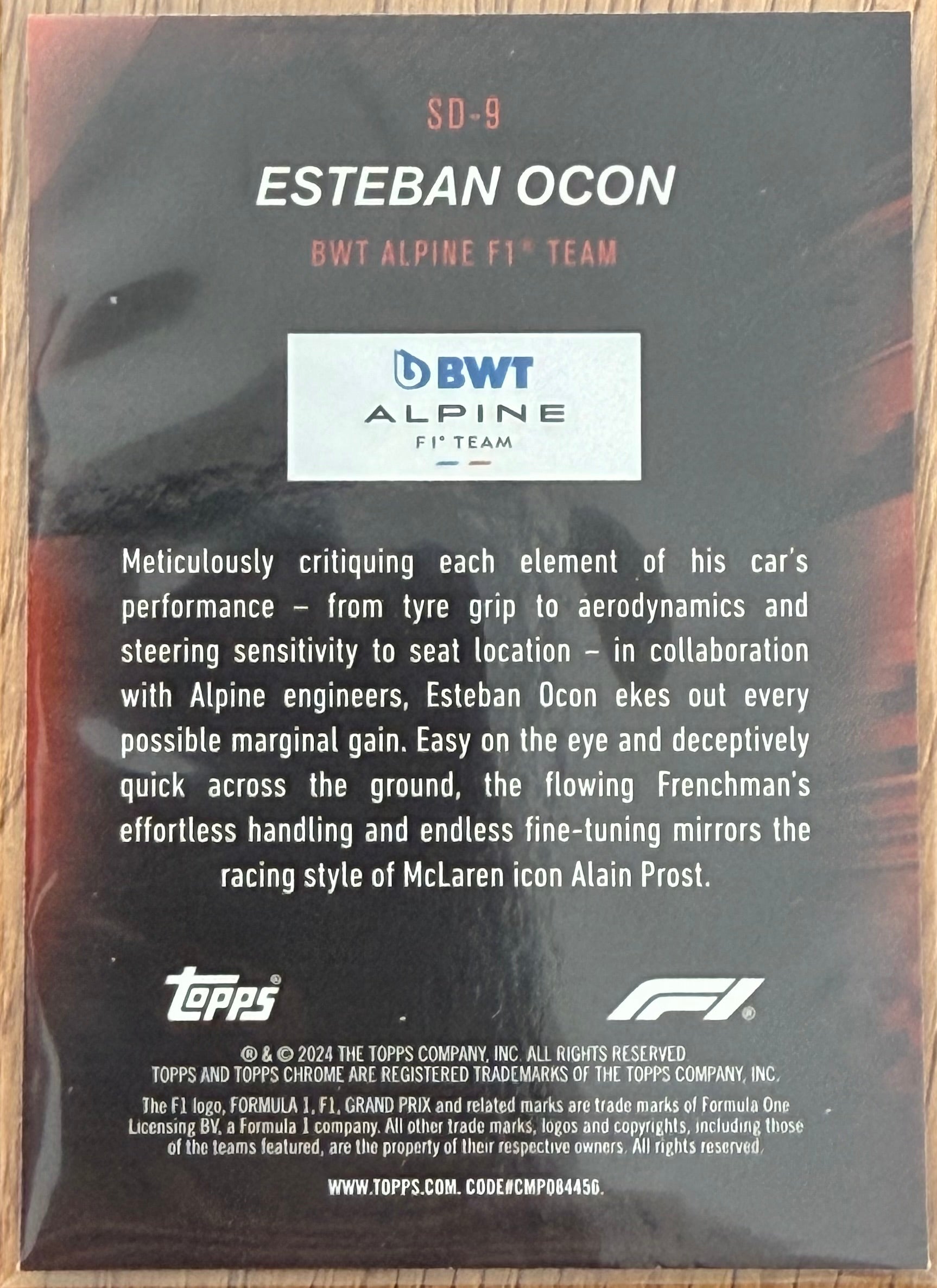 Topps Chrome F1 2024 – SD-9 Esteban Ocon – Speed Demons – BWT Alpine F1 Team