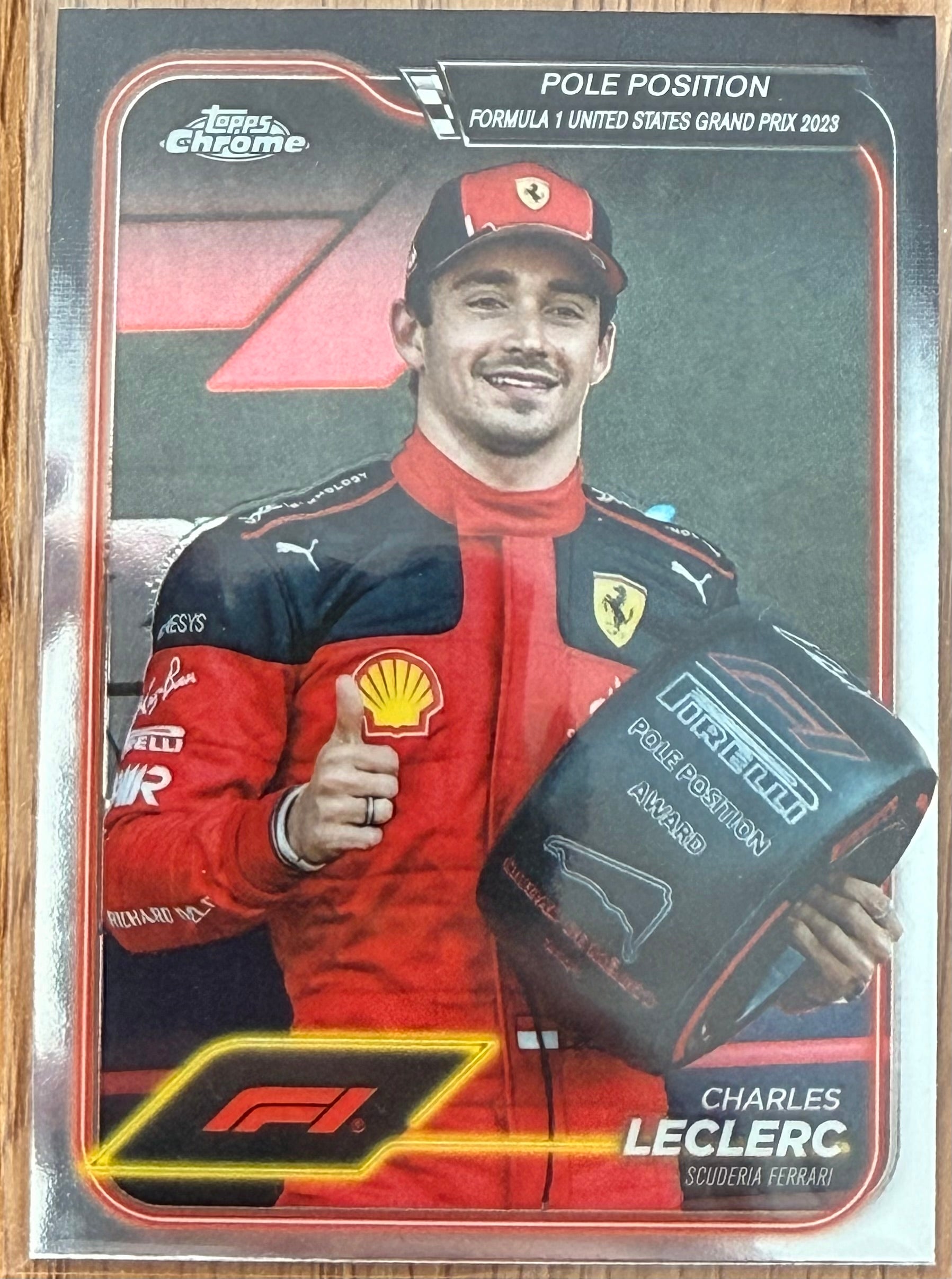 Topps Chrome F1 2024 – #155 Charles Leclerc – Pole Position – United States Grand Prix
