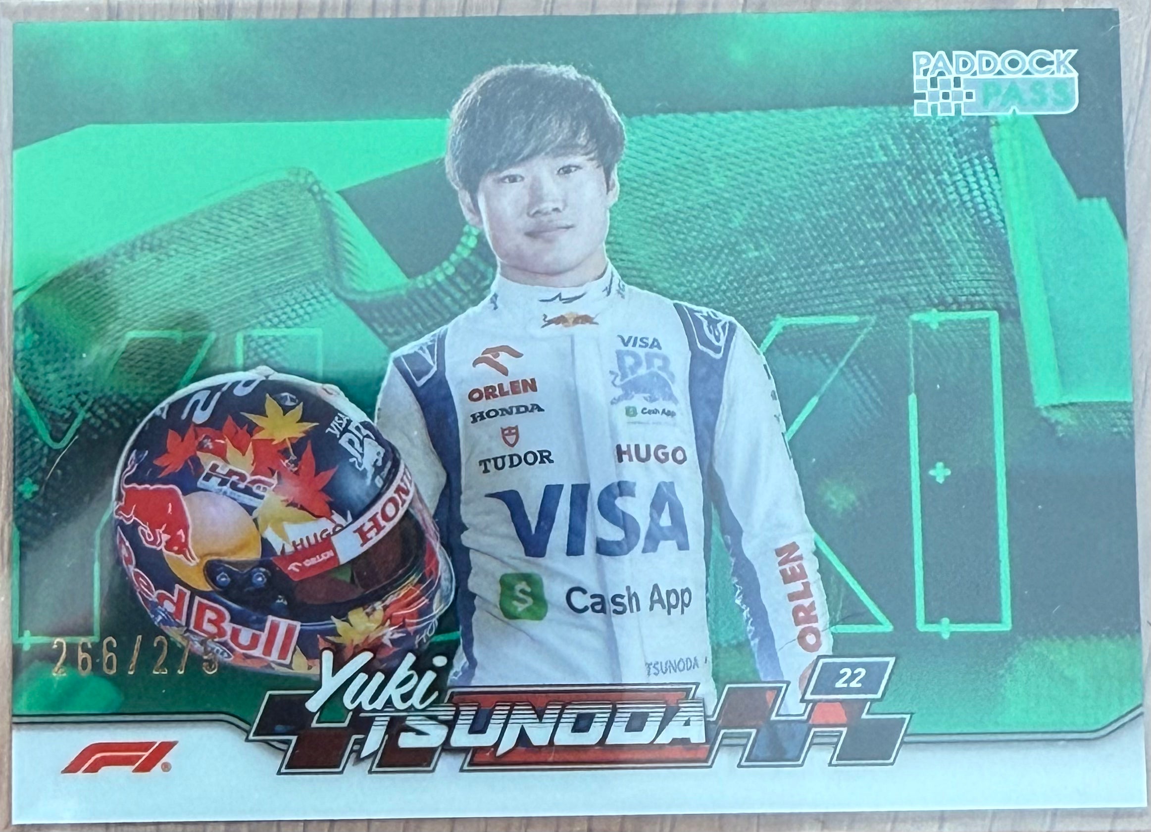 Topps F1 2024 – Paddock Pass Green #266/275 – Yuki Tsunoda – Visa Cash App RB Formula One Team