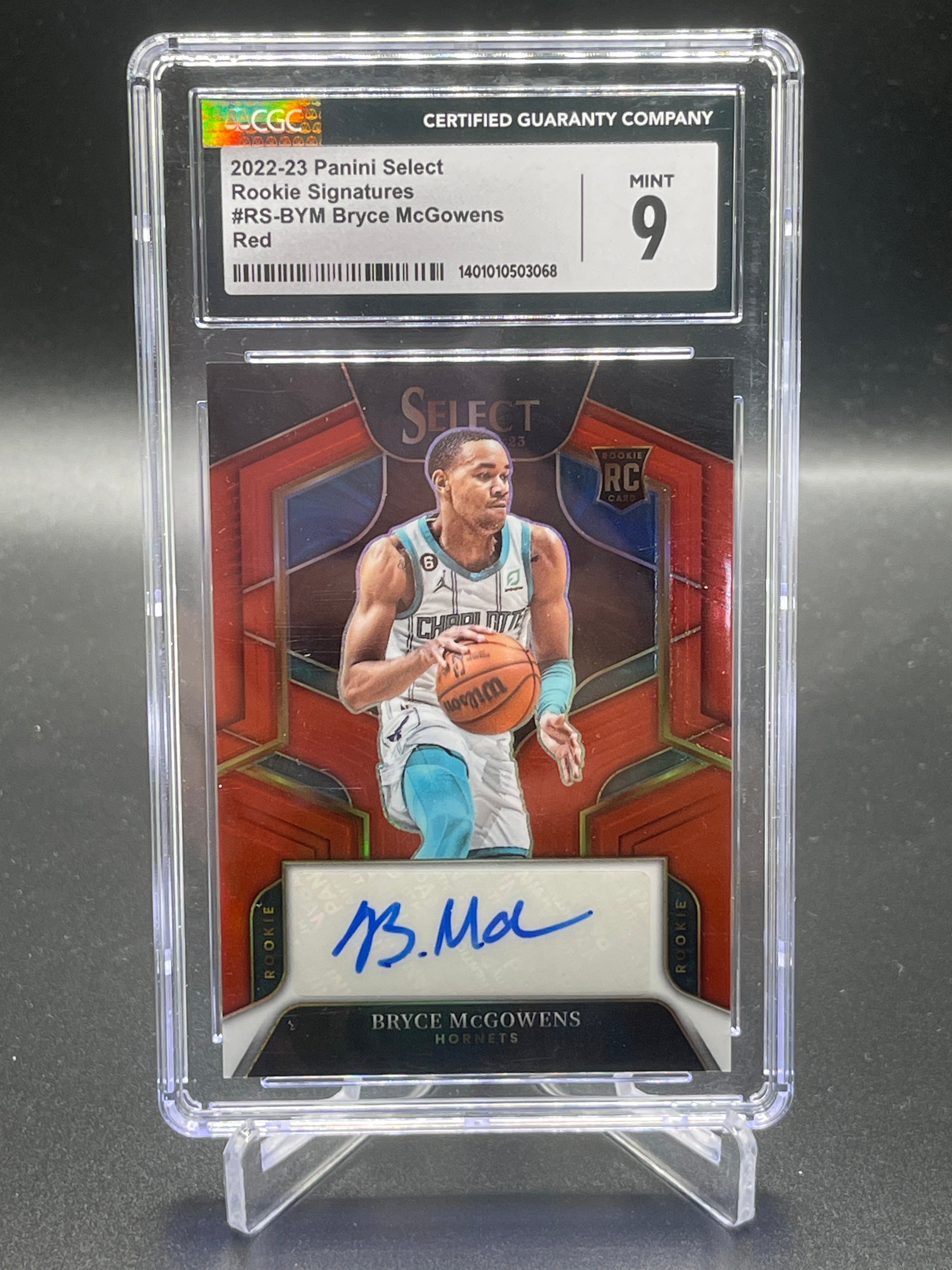 2022-23 Panini Select Rookie Signatures Bryce McGowens Red /99 #RS-BYM Mint 9 CGC