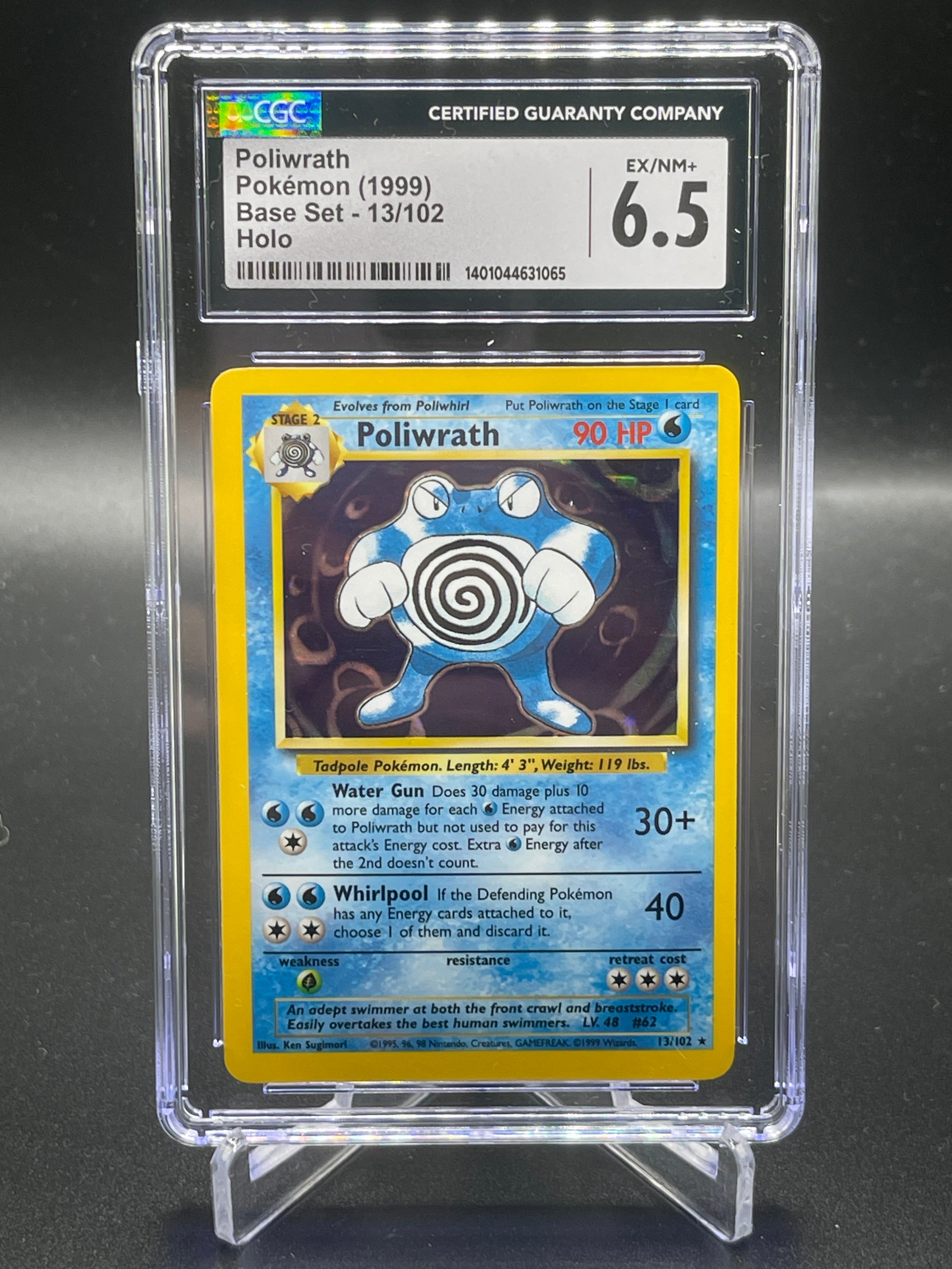 Poliwrath (1999) Base Set - 13/102 Holo 6.5 CGC (1201044631065)