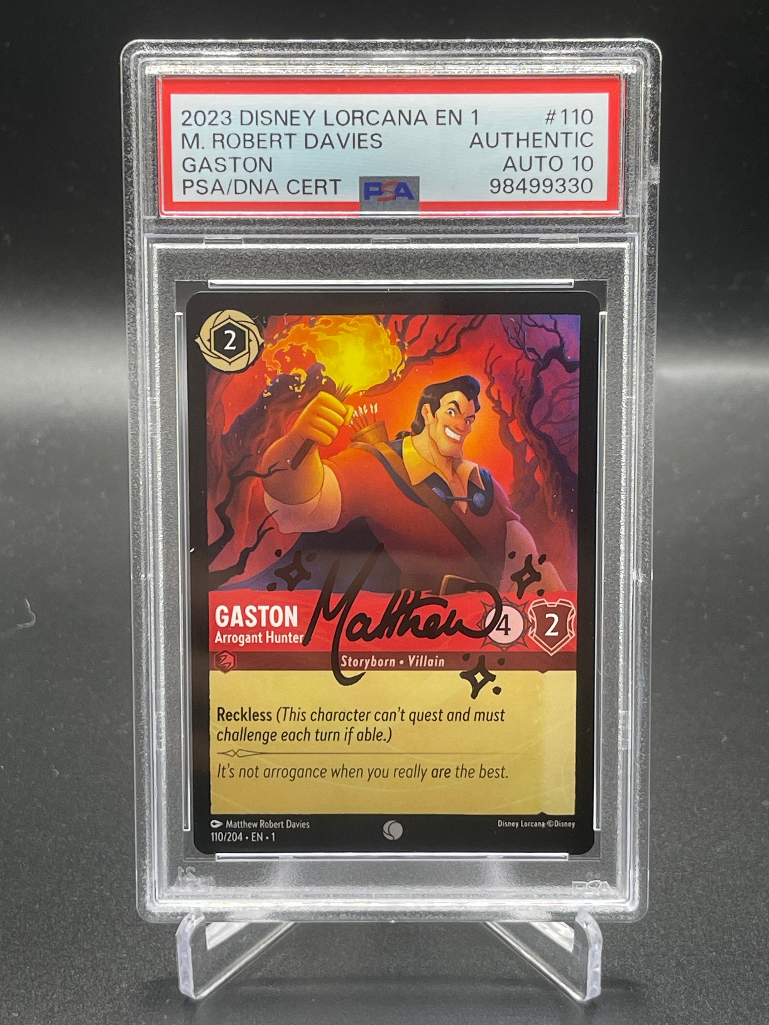 2023 Disney Lorcana EN 1 #10 M. Robert Davies Gaston Auto 10 (98499330)