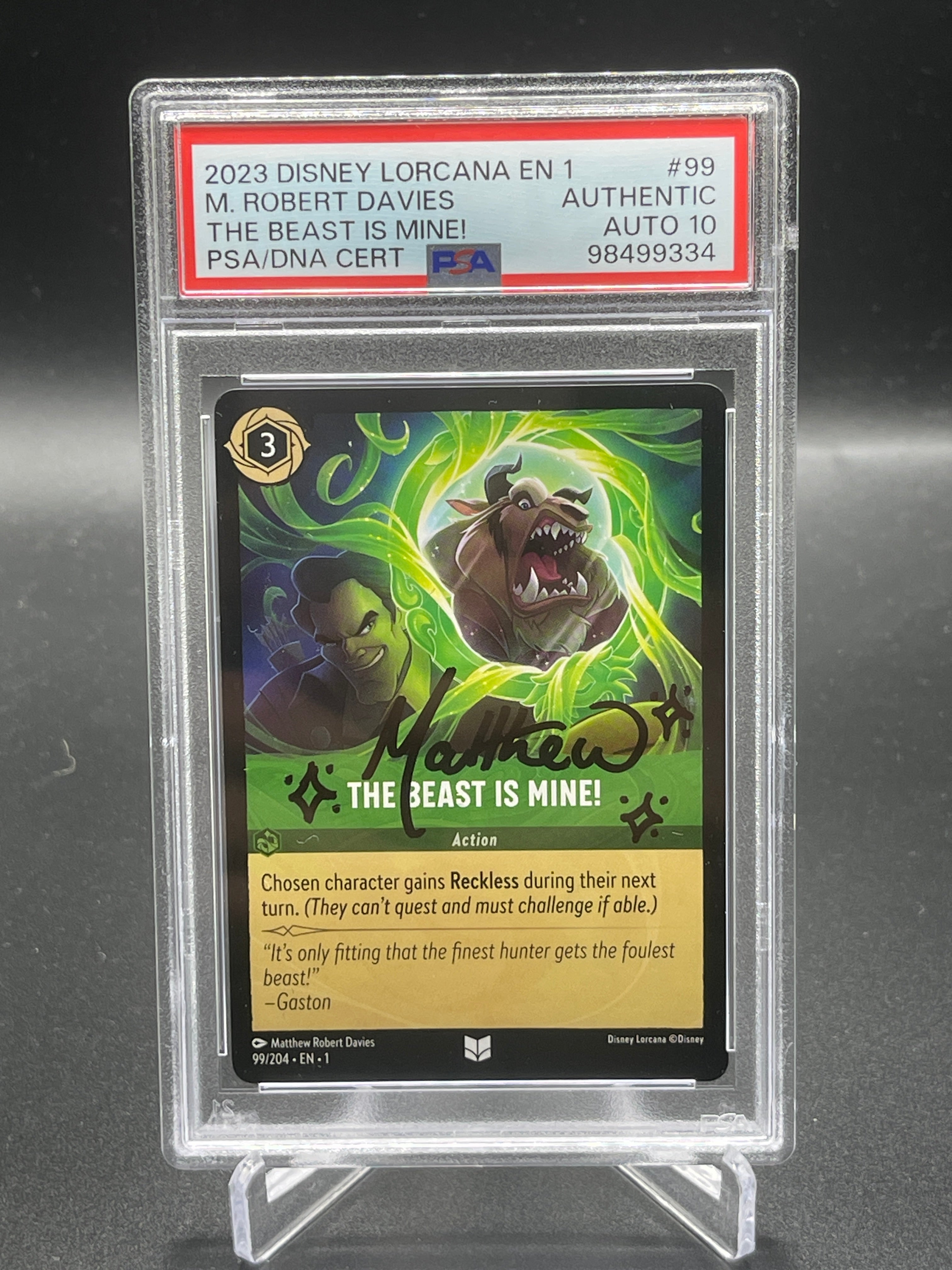 2023 Disney Lorcana EN 1 #99 M. Robert Davies The Beast Is Mine! Auto 10 (98499334)