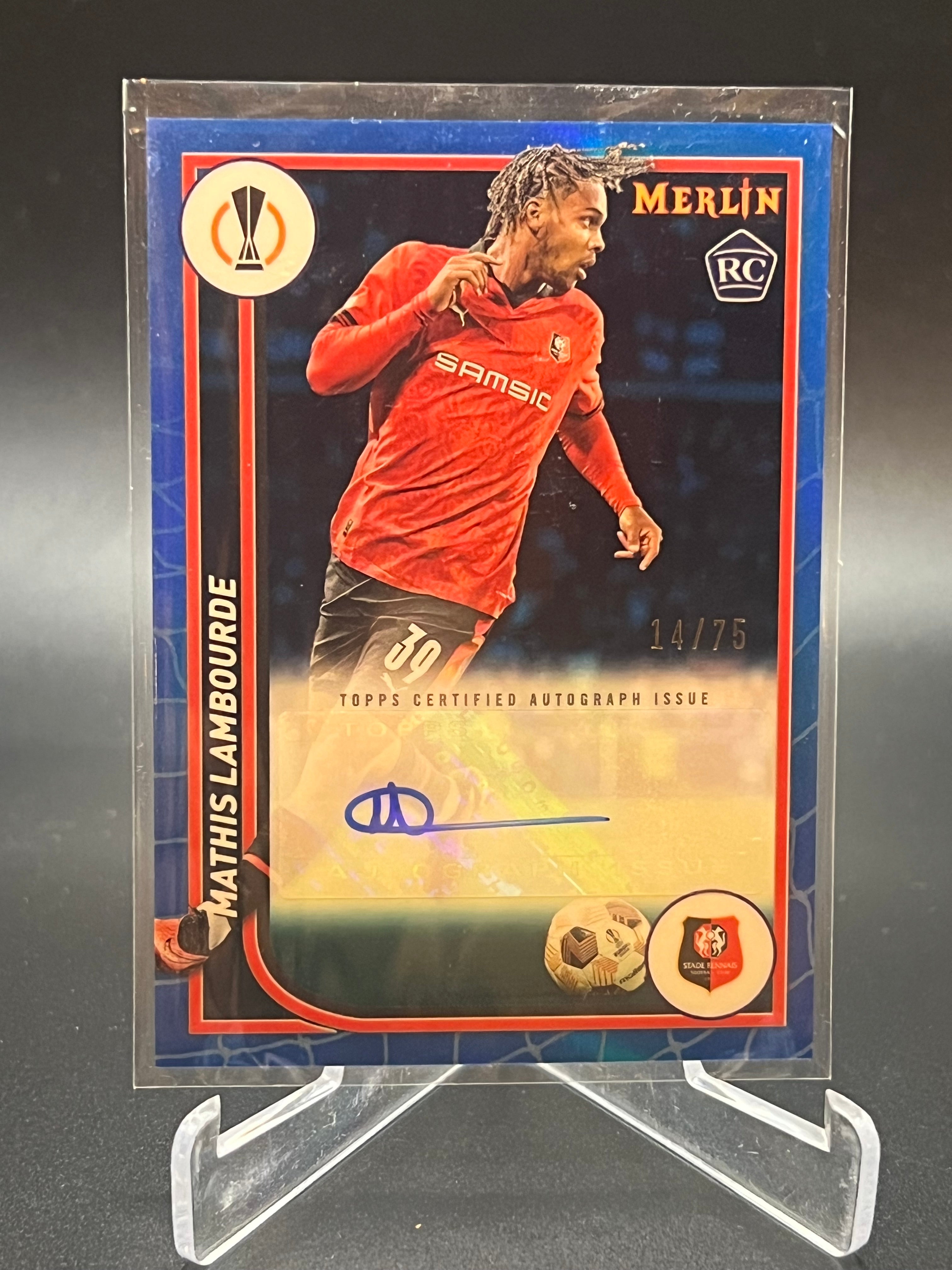 Mathis Lambourde Rookie Auto /75 Topps Merlin UEFA Europa League 23/24